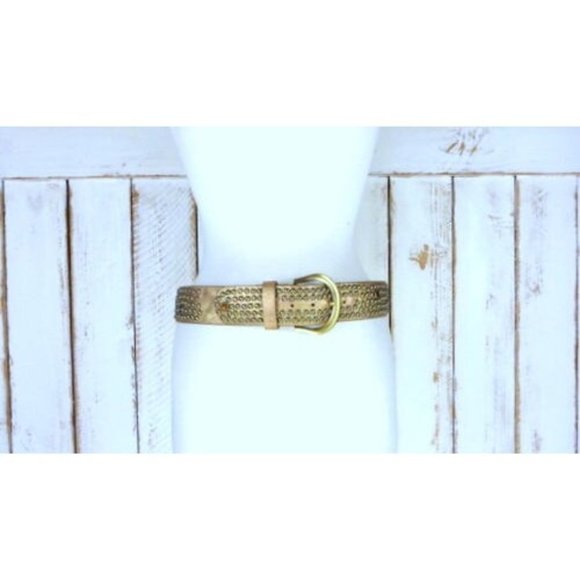 90s vintage metallic bronze gold studded gemstone statement belt - Picture 1 of 6